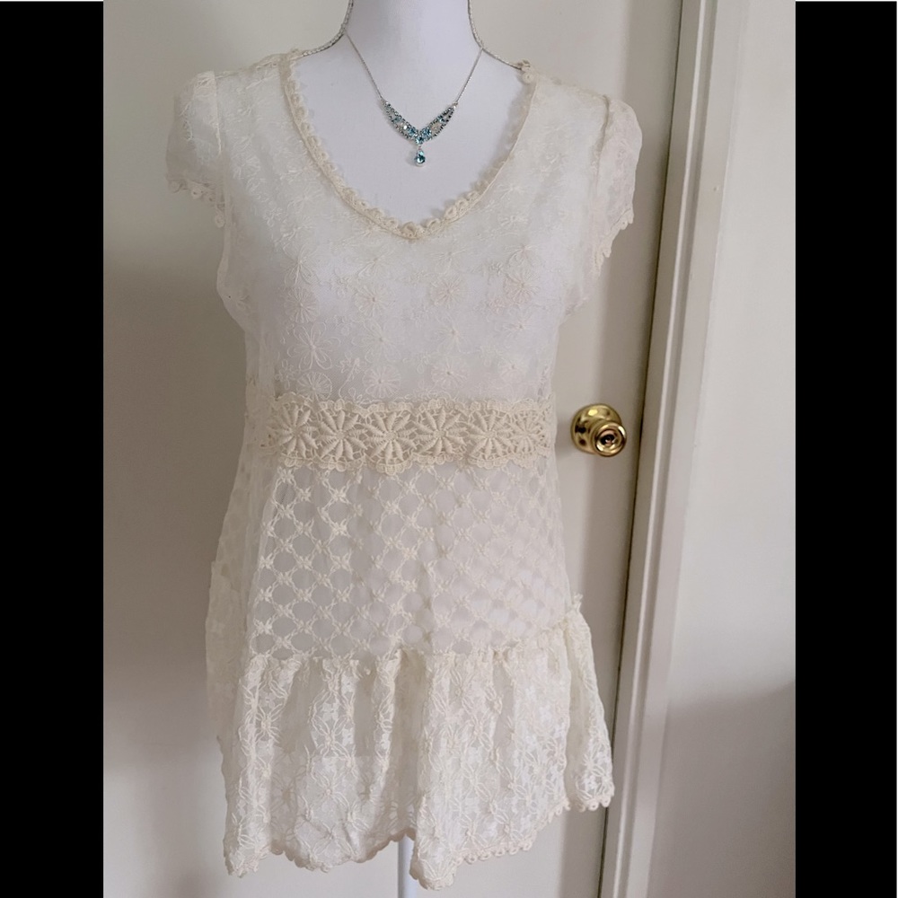 Cream lacy top